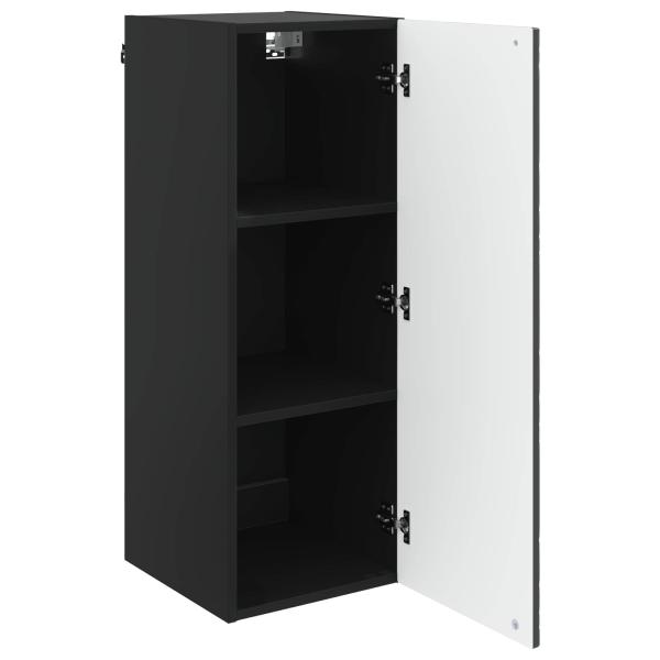 Wandschrank Schwarz 33 x 34,5 x 90 cm Holzwerkstoff