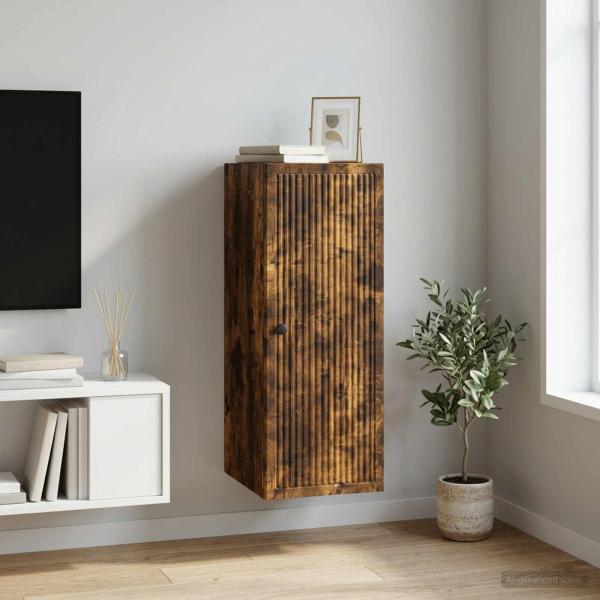 ARDEBO.de - Wandschrank Geräucherte Eiche 33 x 34,5 x 90 cm Holzwerkstoff