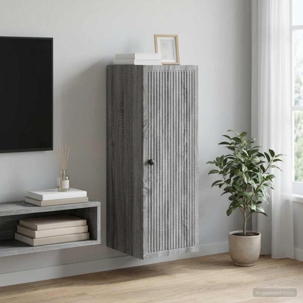 ARDEBO.de - Wandschrank Grau Sonoma 33 x 34,5 x 90 cm Holzwerkstoff