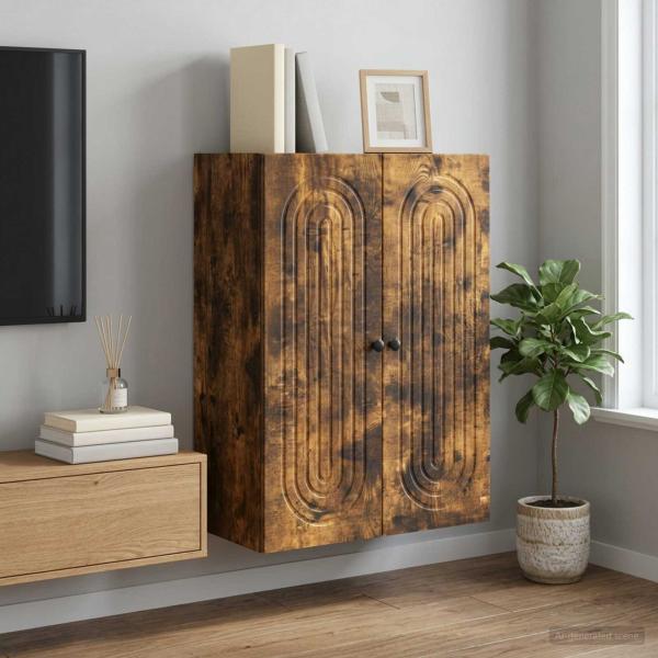 ARDEBO.de - Wandschrank Geräucherte Eiche 66 x 34,5 x 90 cm Holzwerkstoff
