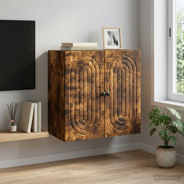 ARDEBO.de - Wandschrank 59 x 31 x 60 cm Holzwerkstoff Geräucherte Eiche