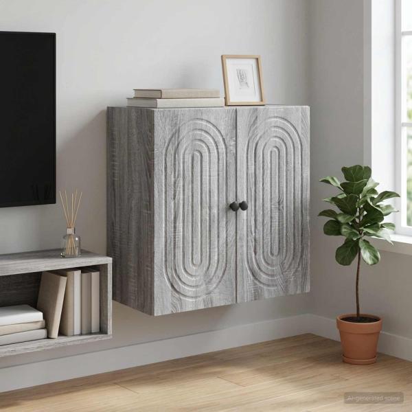 ARDEBO.de - Wandschrank Grau Sonoma 59 x 31 x 60 cm Holzwerkstoff
