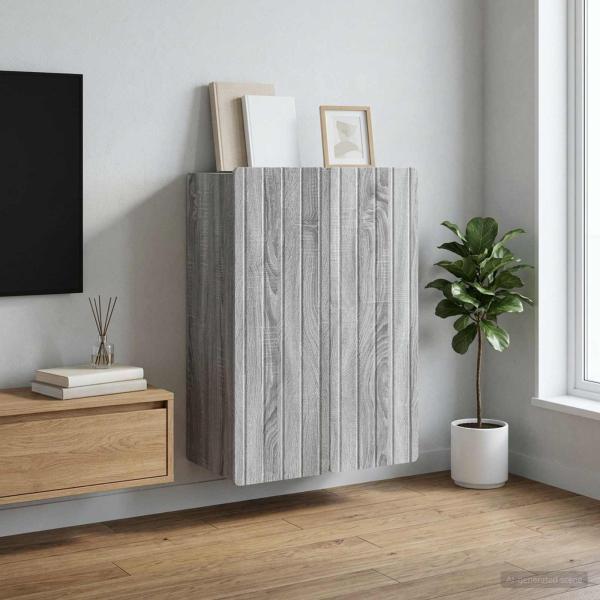 ARDEBO.de - Wandschrank Grau Sonoma 66 x 34,5 x 92 cm Holzwerkstoff