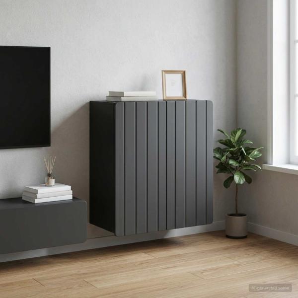 ARDEBO.de - Wandschrank Schwarz 59 x 31 x 64 cm Holzwerkstoff