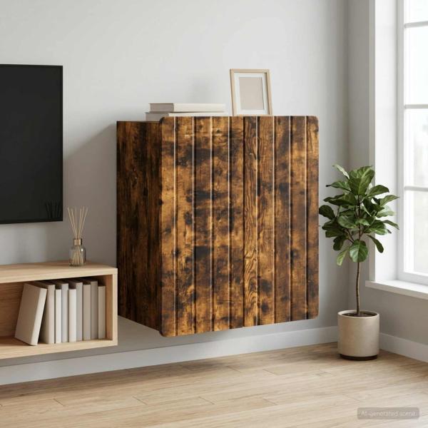 ARDEBO.de - Wandschrank Geräucherte Eiche 59 x 31 x 64 cm Holzwerkstoff