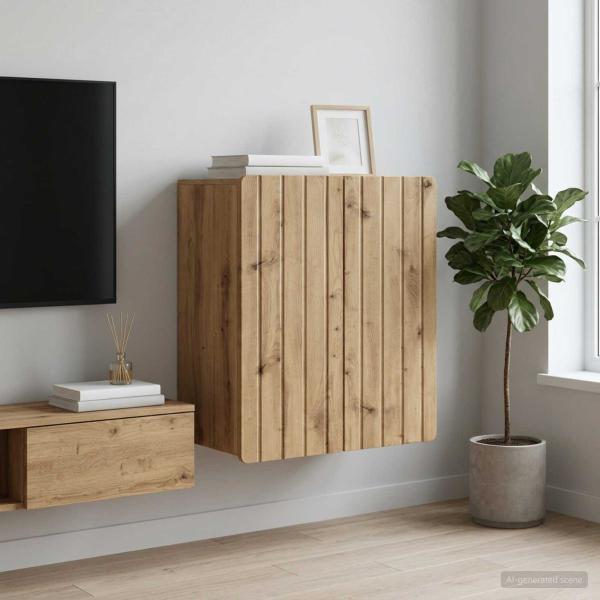 ARDEBO.de - Wandschrank 59 x 31 x 64 cm Holzwerkstoff Artisan-Eiche