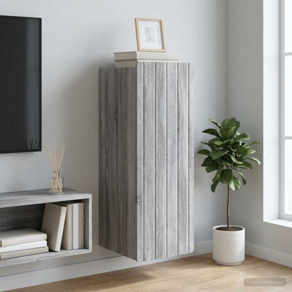 ARDEBO.de - Wandschrank Grau Sonoma 33 x 34,5 x 94 cm Holzwerkstoff
