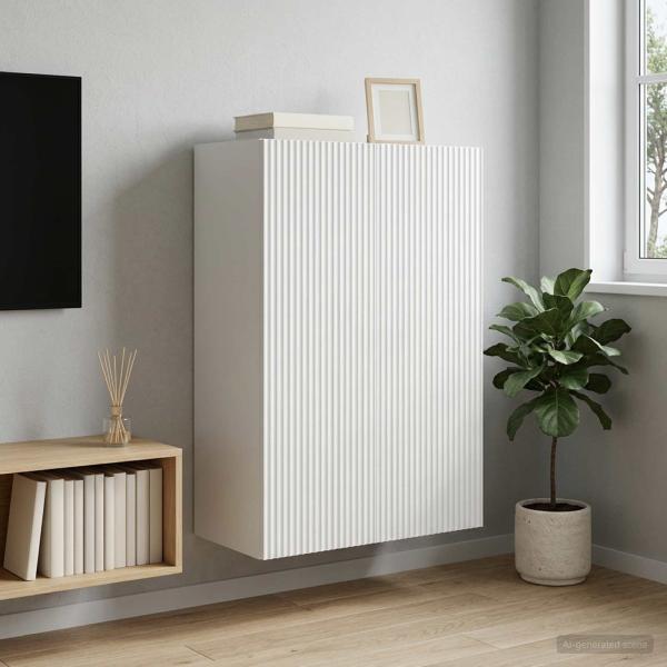 ARDEBO.de - Wandschrank 66 x 34,5 x 90 cm Holzwerkstoff Weiß