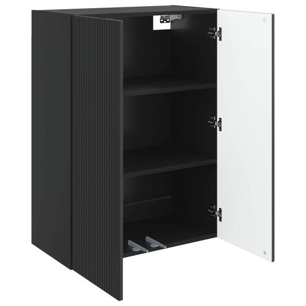 Wandschrank 66 x 34,5 x 90 cm Holzwerkstoff Schwarz