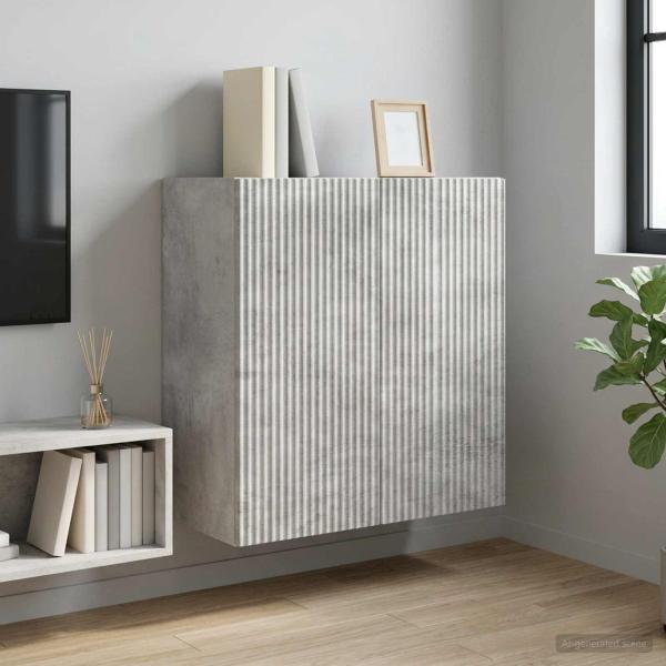 ARDEBO.de - Wandschrank 59 x 31 x 60 cm Holzwerkstoff Betongrau