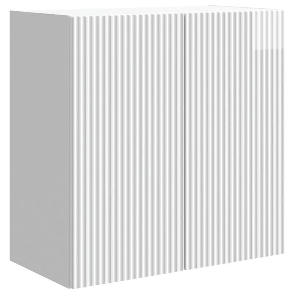 Wandschrank 59 x 31 x 60 cm Holzwerkstoff Hochglanz Weiß