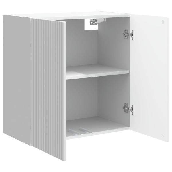 Wandschrank 59 x 31 x 60 cm Holzwerkstoff Hochglanz Weiß