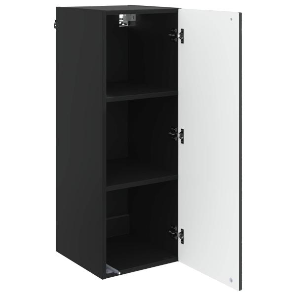 Wandschrank 33 x 34,5 x 90 cm Holzwerkstoff Schwarz