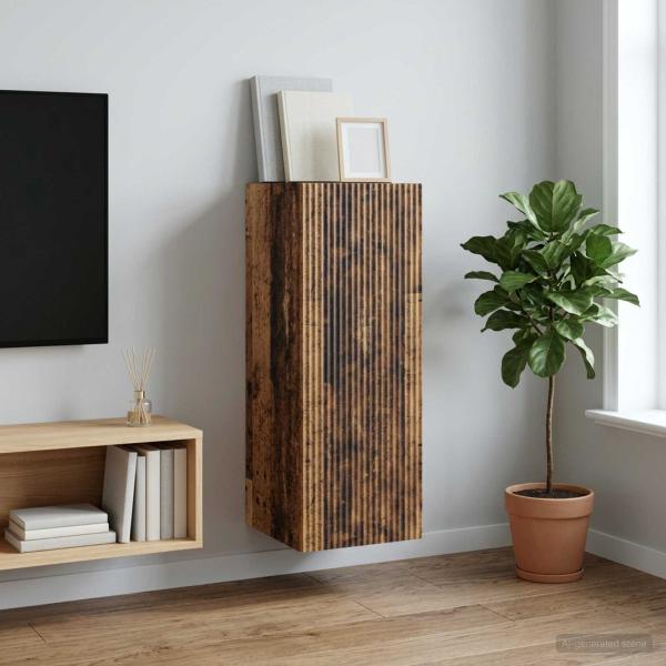 ARDEBO.de - Wandschrank 33 x 34,5 x 90 cm Holzwerkstoff Altholz