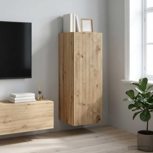 ARDEBO.de - Wandschrank 33 x 34,5 x 90 cm Holzwerkstoff Artisan-Eiche