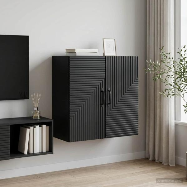 ARDEBO.de - Wandschrank Schwarz 59 x 31 x 60 cm Holzwerkstoff