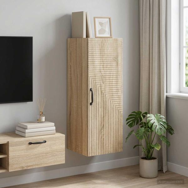 ARDEBO.de - Wandschrank Sonoma-Eiche 33 x 34,5 x 90 cm Holzwerkstoff