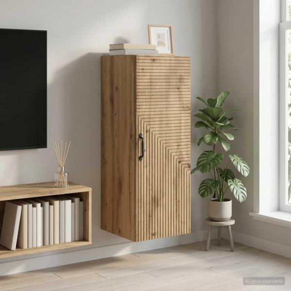 ARDEBO.de - Wandschrank 33 x 34,5 x 90 cm Holzwerkstoff Artisan-Eiche