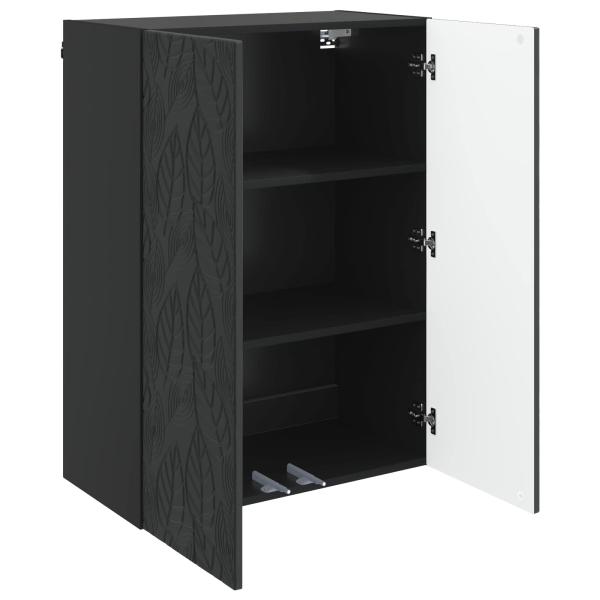 Wandschrank 66 x 34,5 x 90 cm Holzwerkstoff Schwarz