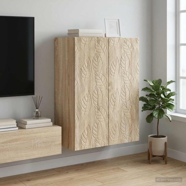 ARDEBO.de - Wandschrank 66 x 34,5 x 90 cm Holzwerkstoff Sonoma-Eiche