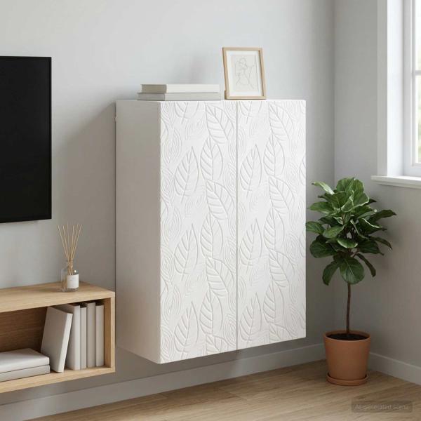 ARDEBO.de - Wandschrank 66 x 34,5 x 90 cm Holzwerkstoff Hochglanz Weiß