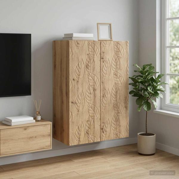 ARDEBO.de - Wandschrank 66 x 34,5 x 90 cm Holzwerkstoff Artisan-Eiche