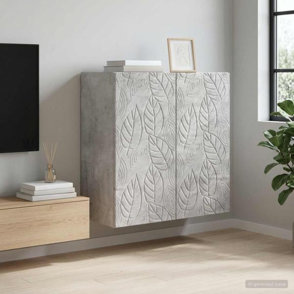 ARDEBO.de - Wandschrank 59 x 31 x 60 cm Holzwerkstoff Betongrau