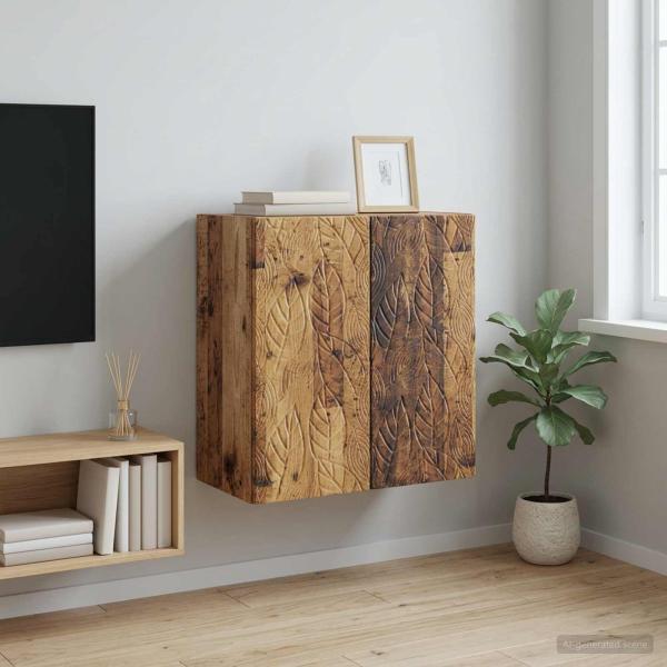 ARDEBO.de - Wandschrank 59 x 31 x 60 cm Holzwerkstoff Altholz