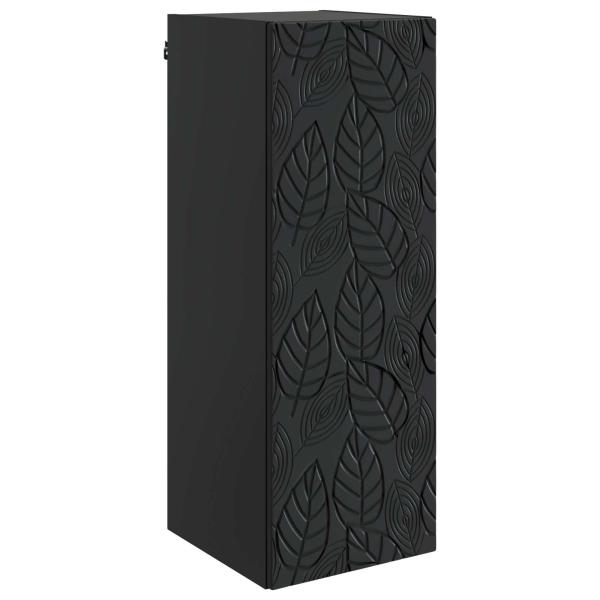 Wandschrank 33 x 34,5 x 90 cm Holzwerkstoff Schwarz