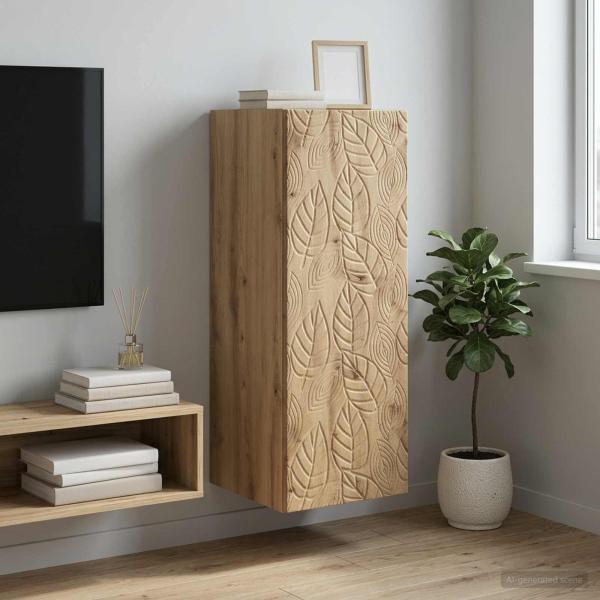ARDEBO.de - Wandschrank 33 x 34,5 x 90 cm Holzwerkstoff Artisan-Eiche