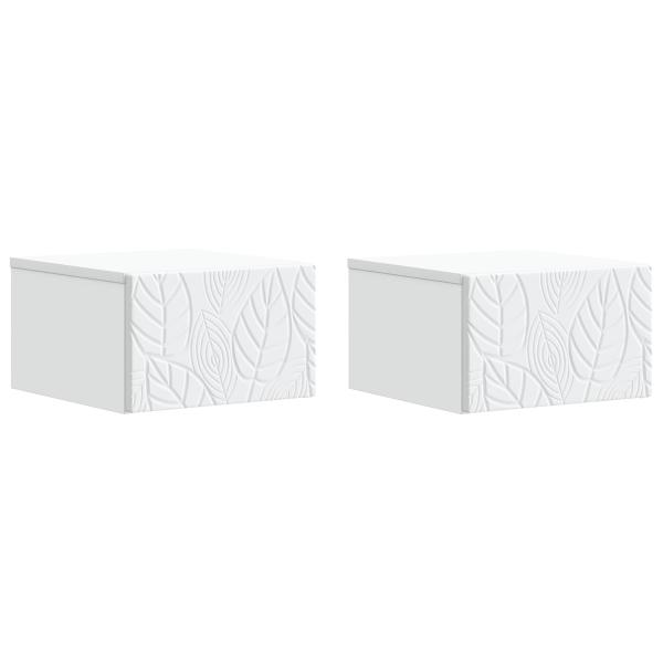 Wandmontierter Beistelltisch 2 stk. Weiß 34,5 x 33 x 20 cm