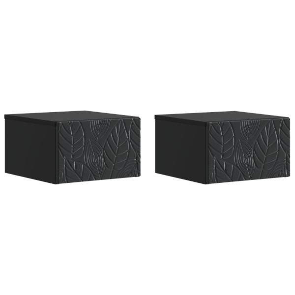 Wandmontierter Beistelltisch 2 stk. Schwarz 34,5 x 33 x 20 cm