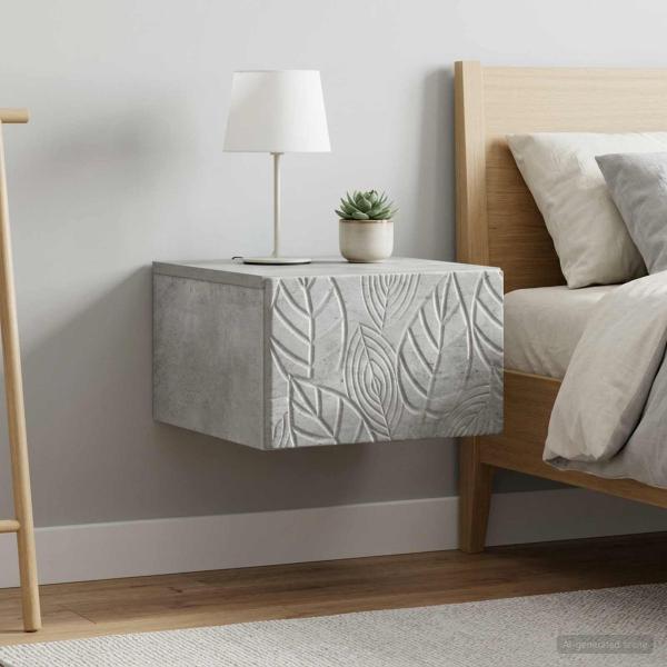 Wandmontierter Beistelltisch 2 stk. Betongrau 34,5 x 33 x 20 cm