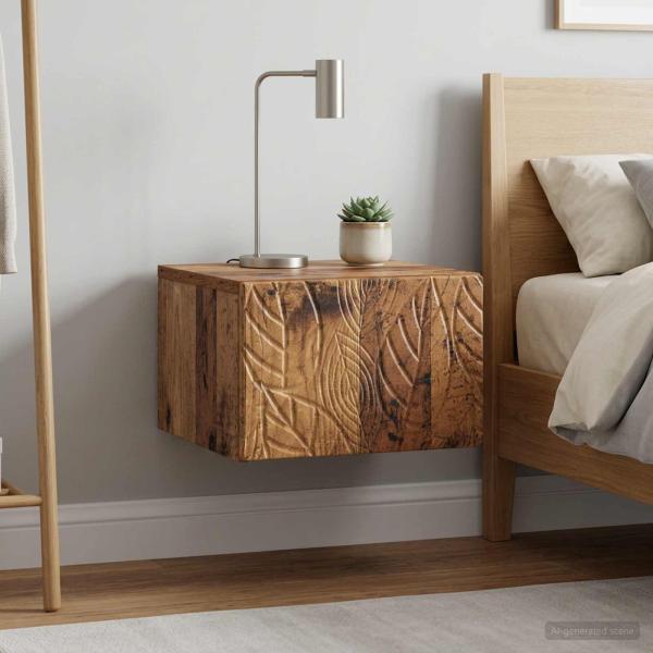 Wandmontierter Beistelltisch 2 stk. Altholz 34,5 x 33 x 20 cm