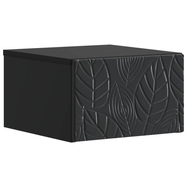 Wandmontierter Nachttisch Schwarz 49 x 34,5 x 20 cm