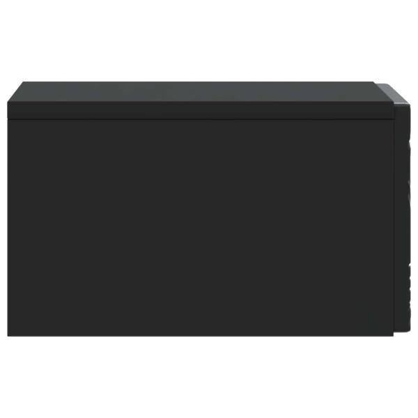 Wandmontierter Nachttisch Schwarz 49 x 34,5 x 20 cm