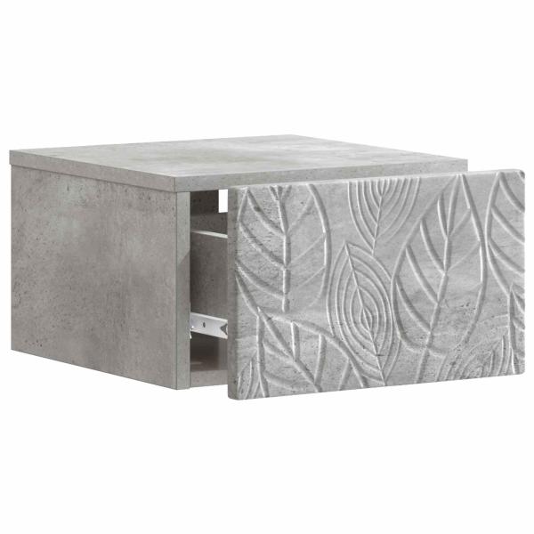 Wandmontierter Nachttisch 2 Stk. Betongrau 49 x 34,5 x 20 cm