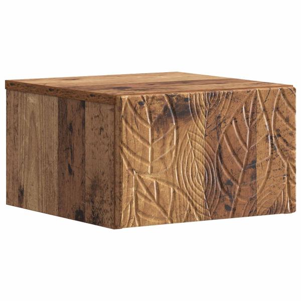 Wandmontierter Nachttisch 2 Stk. Altholz 49 x 34,5 x 20 cm