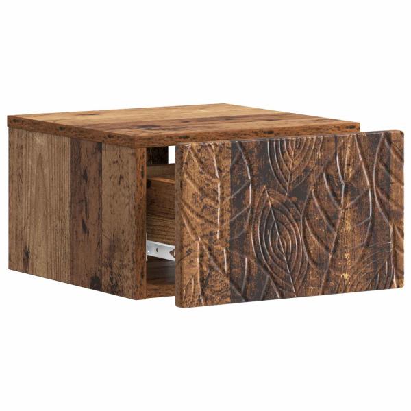 Wandmontierter Nachttisch 2 Stk. Altholz 49 x 34,5 x 20 cm