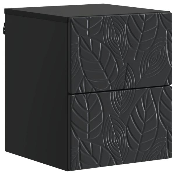 Wandmontierter Nachttisch 2 Stk. Schwarz 34,5 x 33 x 40 cm