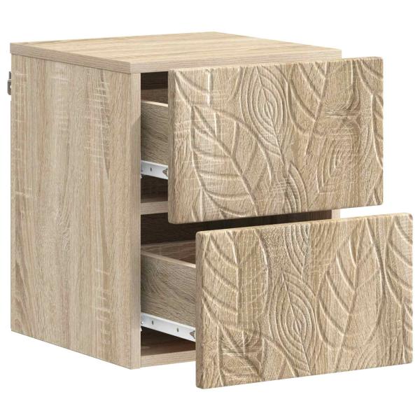 Wandmontierter Nachttisch Sonoma-Eiche 34,5 x 33 x 40 cm