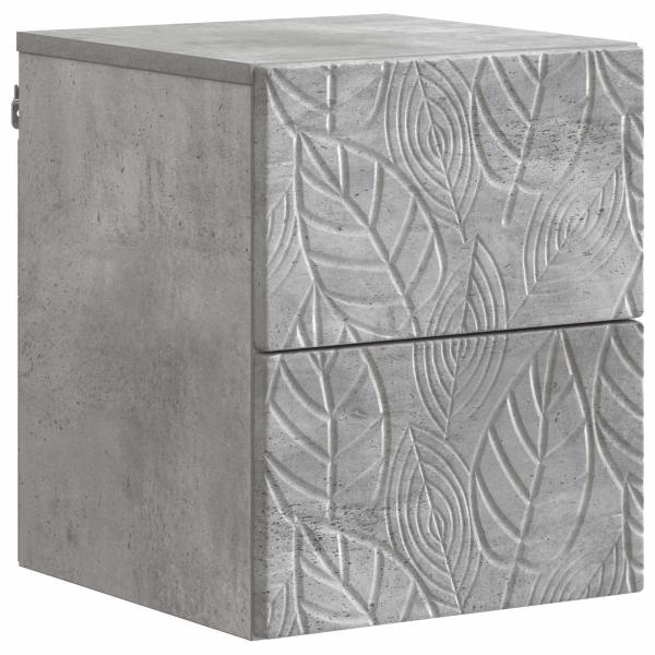 Wandmontierter Nachttisch 2 Stk. Betongrau 34,5 x 33 x 40 cm