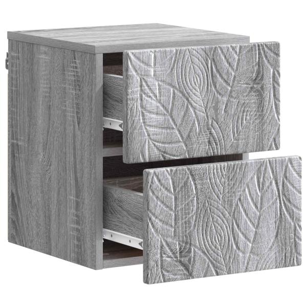 Wandmontierter Nachttisch Sonoma-Grau 34,5 x 33 x 40 cm