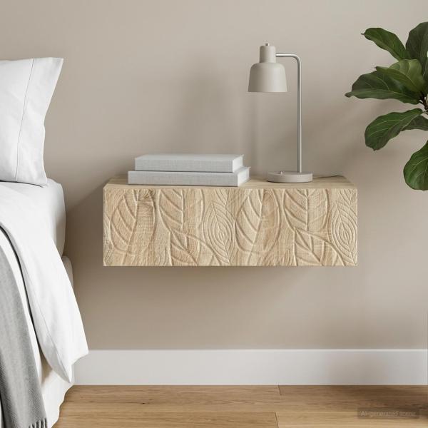 ARDEBO.de - Wandmontierter Beistelltisch 87,5 x 34,5 x 17 cm Holzwerkstoff