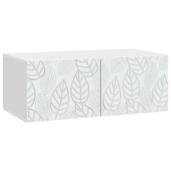 Wandmontierter TV-Schrank 59,5 x 41 x 30 cm Weiß Holzwerkstoff