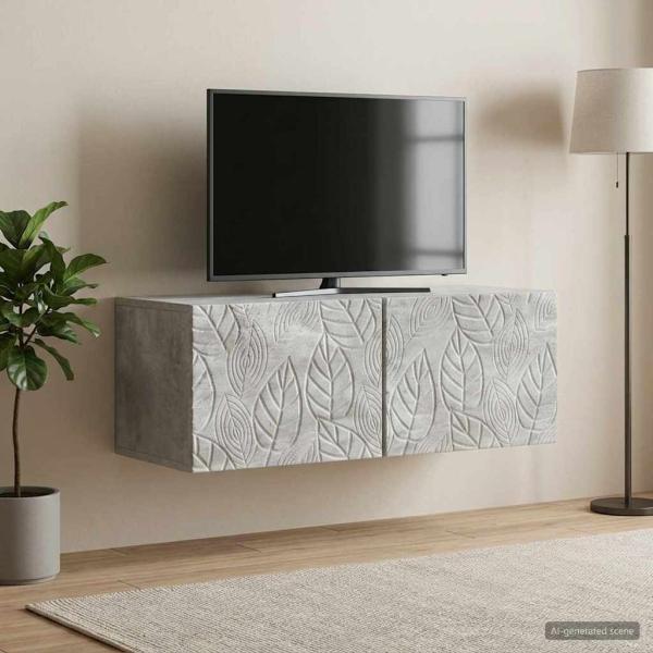 ARDEBO.de - Wandmontierter TV-Schrank 59,5 x 41 x 30 cm Betongrau