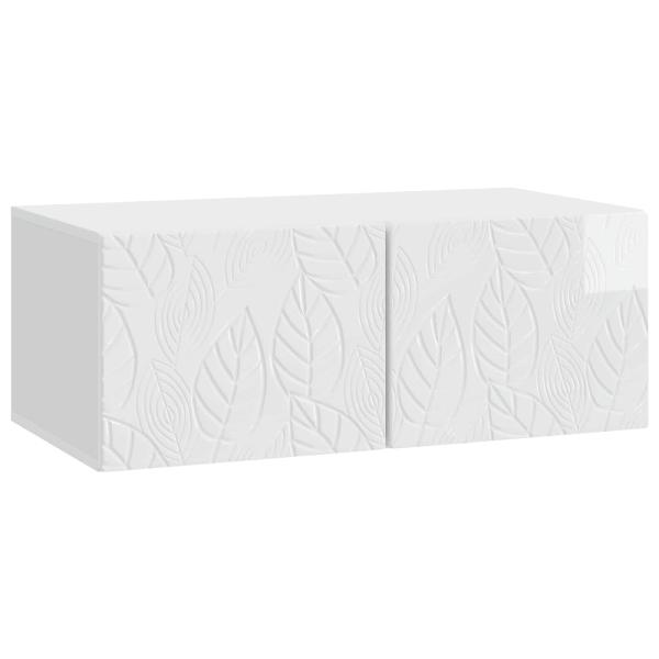 Wandmontierter TV-Schrank 59,5 x 41 x 30 cm Hochglanz Weiß