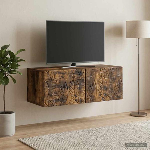 Wandmontierter TV-Schrank 59,5 x 41 x 30 cm Geräucherte Eiche