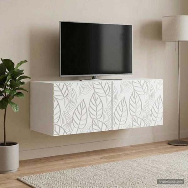 ARDEBO.de - Wandmontierter TV-Schrank 78,5 x 41 x 30 cm Weiß Holzwerkstoff