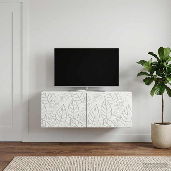 Wandmontierter TV-Schrank 78,5 x 41 x 30 cm Weiß Holzwerkstoff
